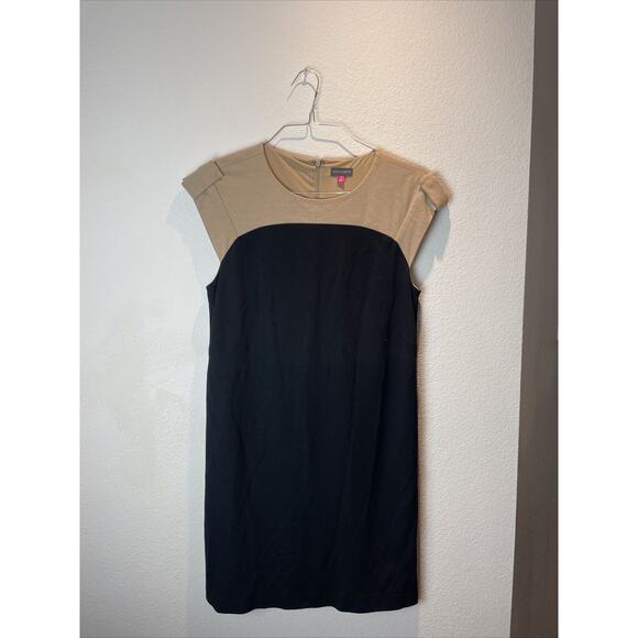Vince Camuto, Black / Tan Sleeveless Short Dress, Size 6 - Picture 1 of 4